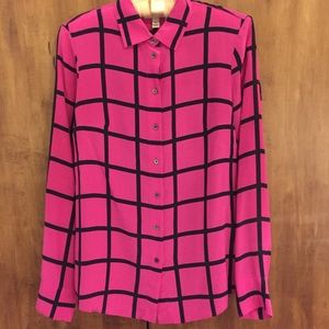 💯 Silk hot pink J.crew blouse!